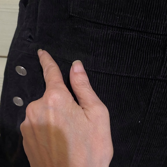Y2K Black Corduroy Jumper Overall Dress Vest Back SZ‎ 6 Relaxed Fit Western - Picture 16 of 16